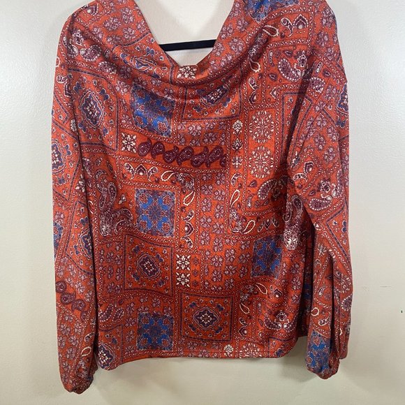 NWT Entro Paisley Boatneck Long-Sleeve Top - Picture 4 of 5